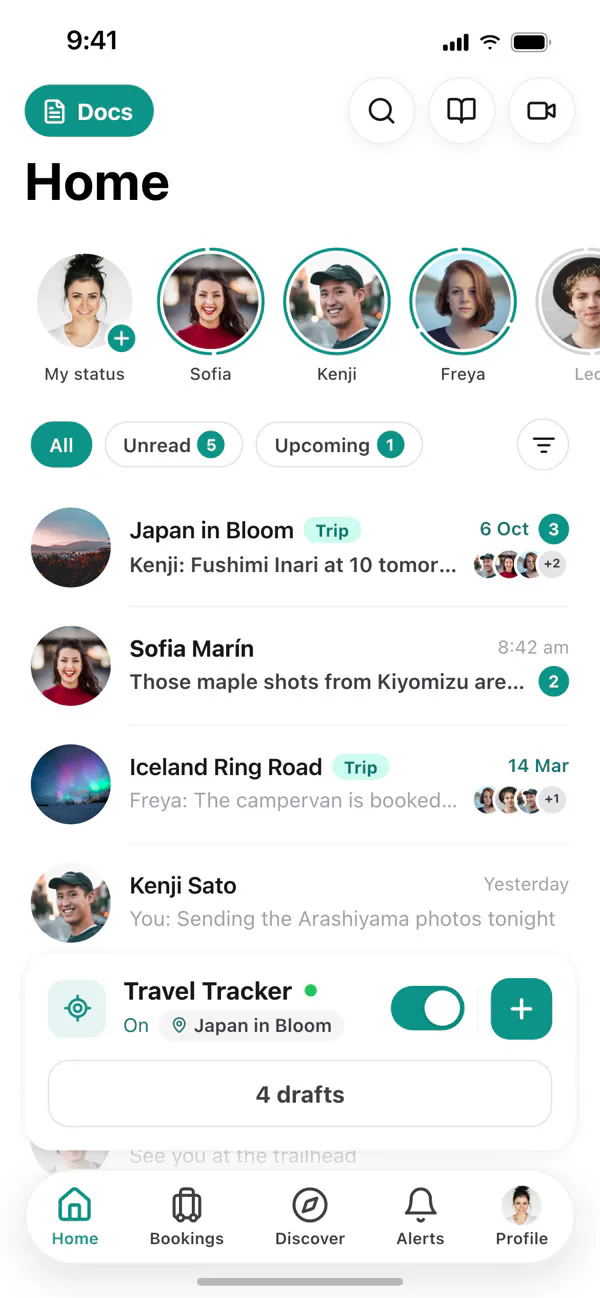 Travel Tracker switched on