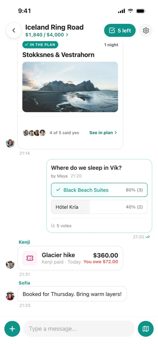 Trip chat during a ride