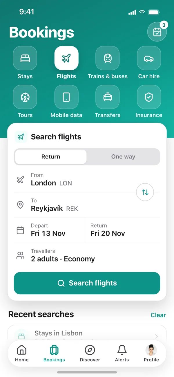 Searching for flights